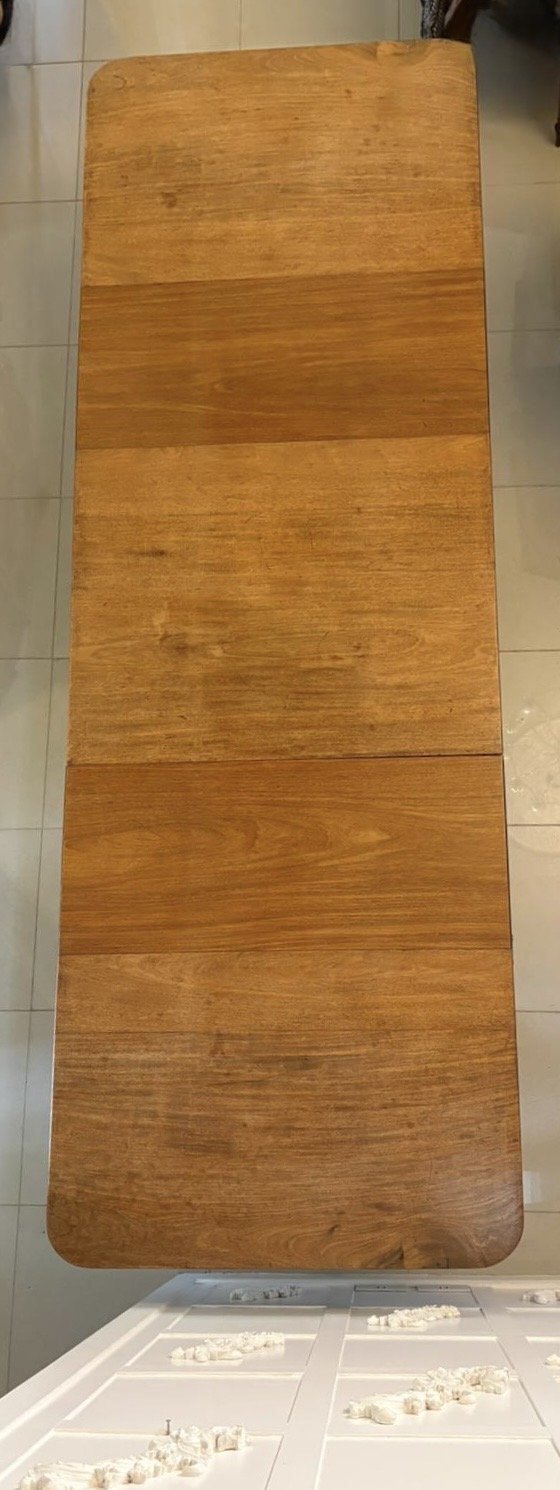 Antique Regency Mahogany 12 Seater Three Pillar Extending Dining Table - Image 8